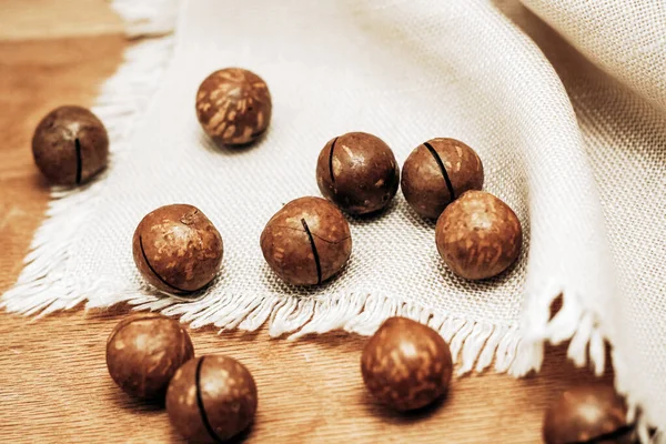 Здоровые Органические Орехи Макадамии Дорогое Яйцо Кетодиеты — стоковое фото