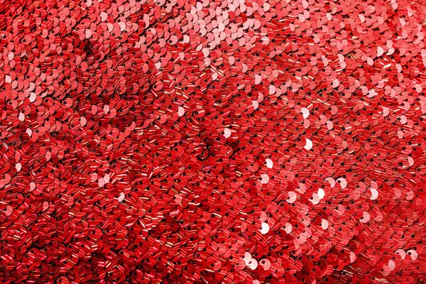 Shiny Bright Texture Red Sequins Fabric Fancy Dresses — Stock Photo, Image
