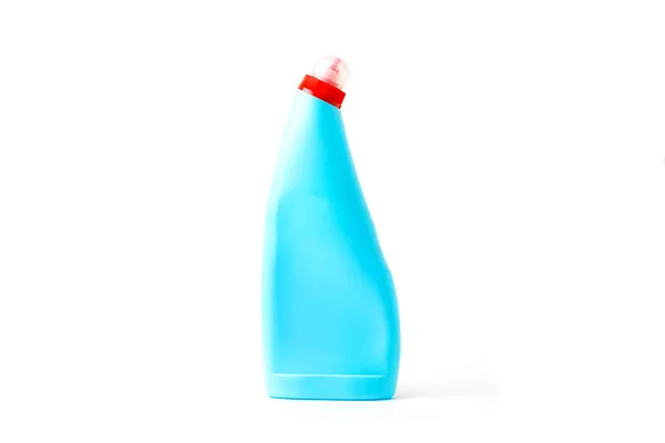 Botella Con Artículos Limpieza Lavado Aislados Sobre Fondo Blanco — Foto de Stock