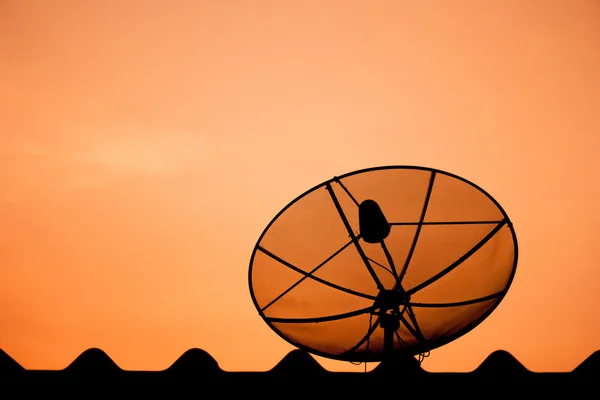 Silhouette Antenne satellite — Photo