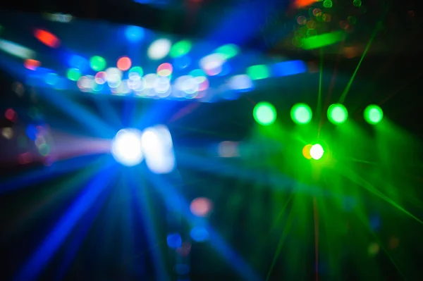 Color disco club light with special effects and laser show — Stock Photo, Image