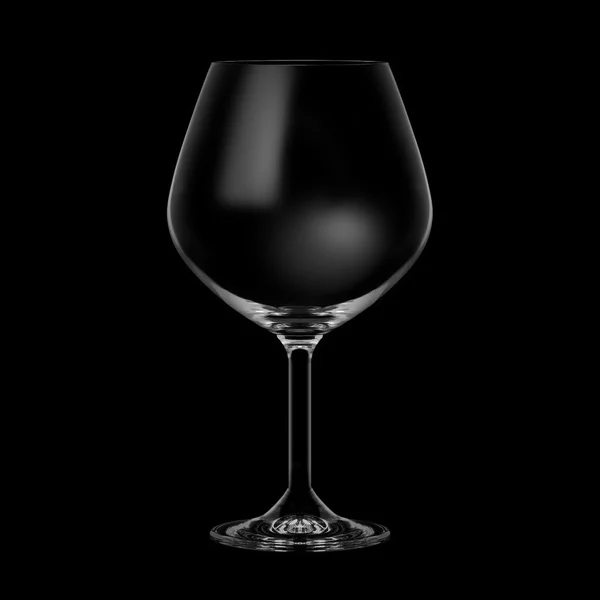 Empty brandy glass on black background — Stock Photo, Image