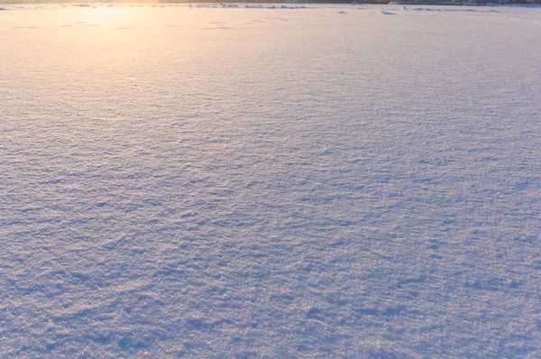 Snow surface texture in evening sunlight — Stock Photo, Image