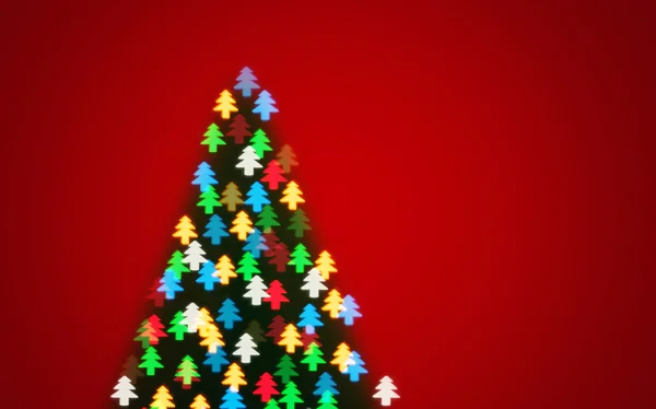 Color desenfocado bokeh de Navidad abeto luces fondo — Foto de Stock