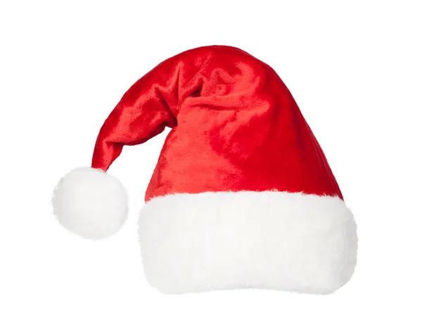 Navidad santa sombrero rojo aislado sobre fondo blanco — Foto de Stock