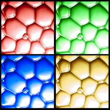 Kolaj üzerinde renk baloncuklar görünümünün