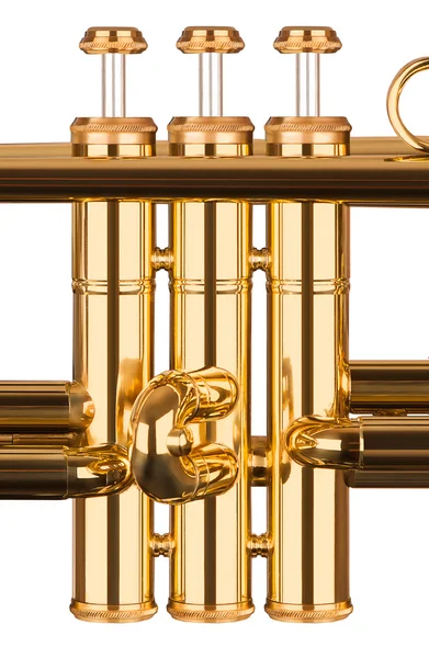 Ventily trumpeta zlatá mosaz — Stock fotografie