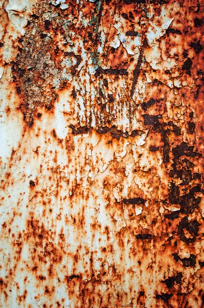 Pintura agrietada en superficie metálica oxidada — Foto de Stock