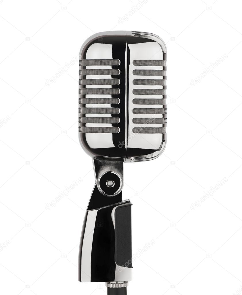 Vintage silver metal microphone