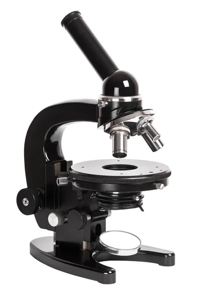 Retro black microscope — Stock Photo, Image