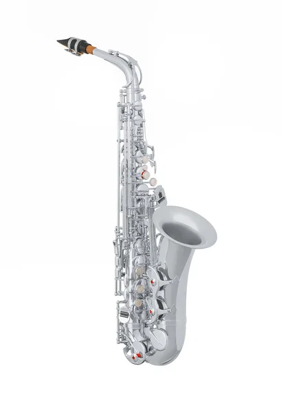 Silver alto saxophone — Stock Photo, Image