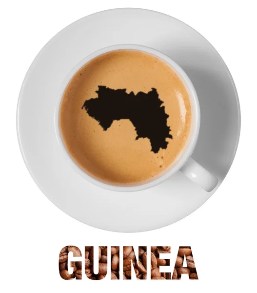 Guinea map drawing art on coffee — Stock Photo, Image