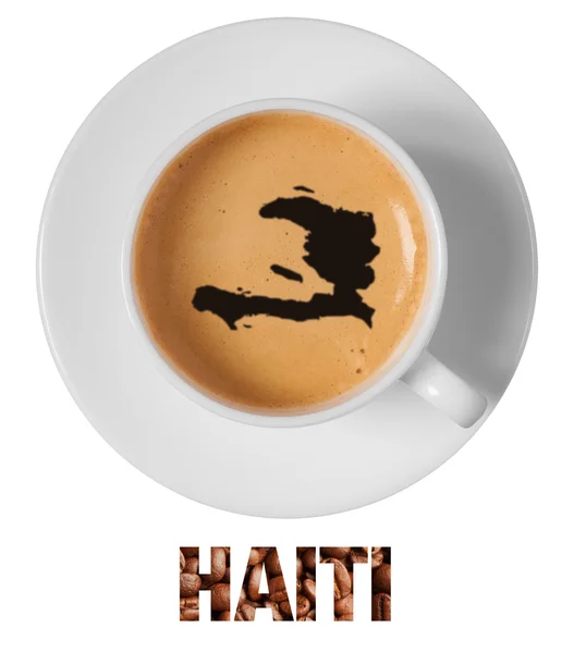 Haiti harita çizim sanat üzerinde kahve — Stok fotoğraf