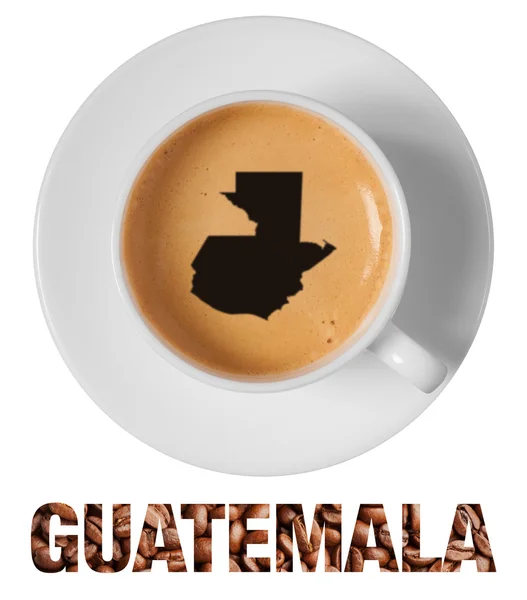 Guatemala harita çizim sanat üzerinde kahve