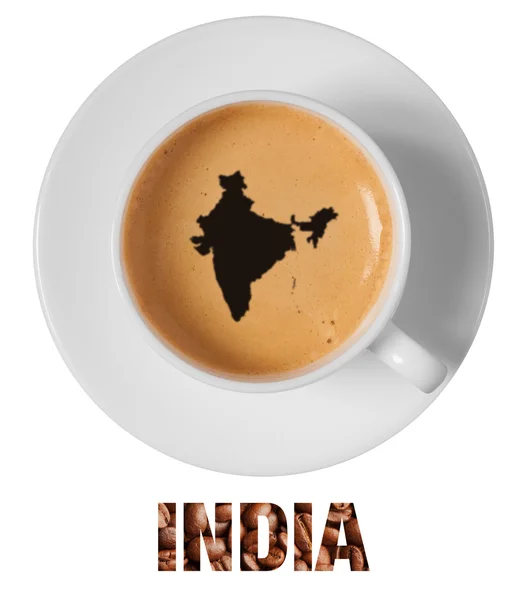 Індія карту графічного мистецтва на каву — стокове фото