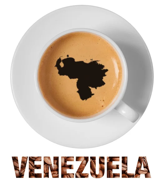 Venezuela karta ritning konst på kaffe — Stockfoto