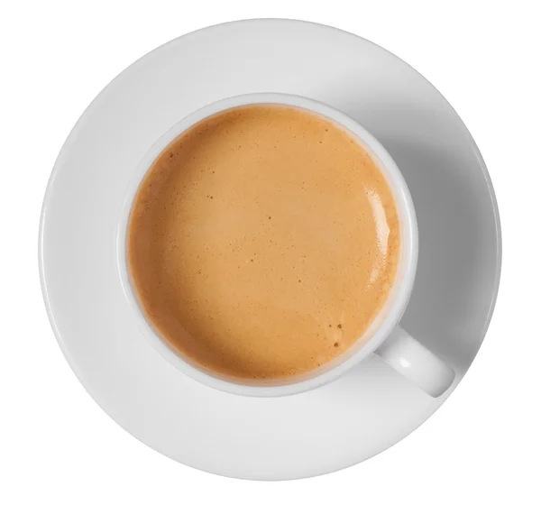 Kaffeetasse und Untertasse oben — Stockfoto