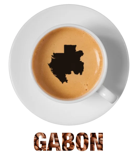 Gabon map drawing art on coffee — Stock Photo, Image