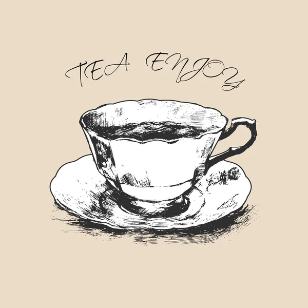 Una taza de té. imagen gráfica . — Vector de stock