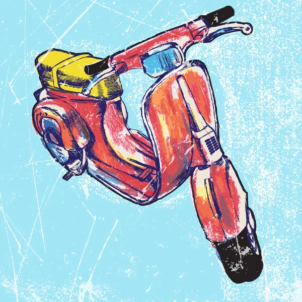 Kırmızı vintage scooter.
