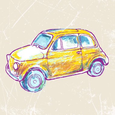 Sarı eski model araba