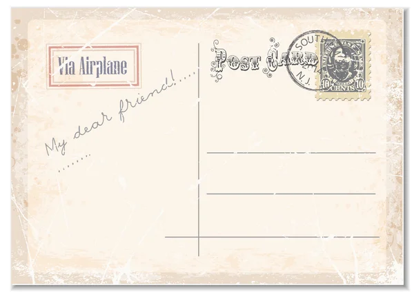 Carte postale Vintage grunge — Image vectorielle