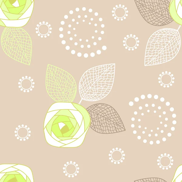 Desen yeşil bej backgrond gül