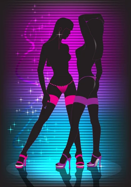 Deux filles nues — Image vectorielle