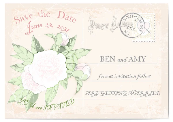 Tarjeta de invitación de boda. — Archivo Imágenes Vectoriales