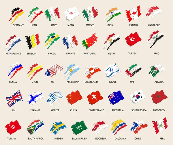 Conjunto de banderas estilizadas — Archivo Imágenes Vectoriales