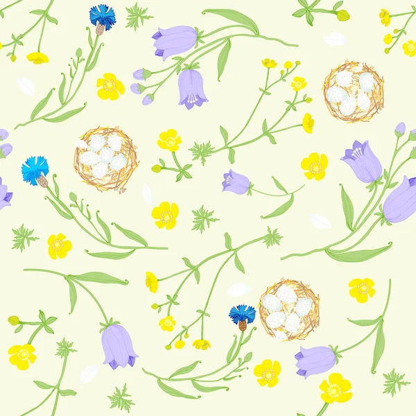 Sømløst blomstermønster – stockvektor