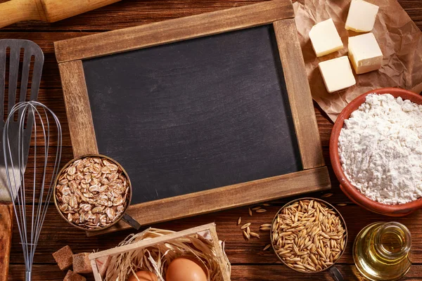 Ingredients for baking  with place for text. — Stock Photo, Image