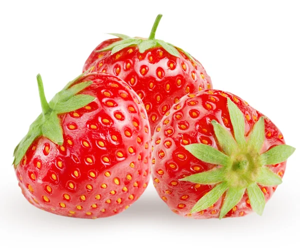 Wenige Erdbeeren auf weißem Hintergrund. — Stockfoto