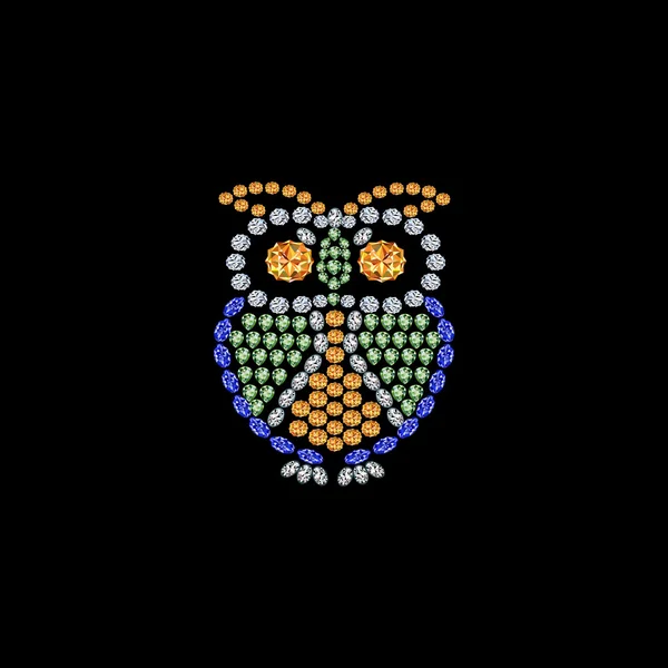 Hibou de bijoux — Image vectorielle