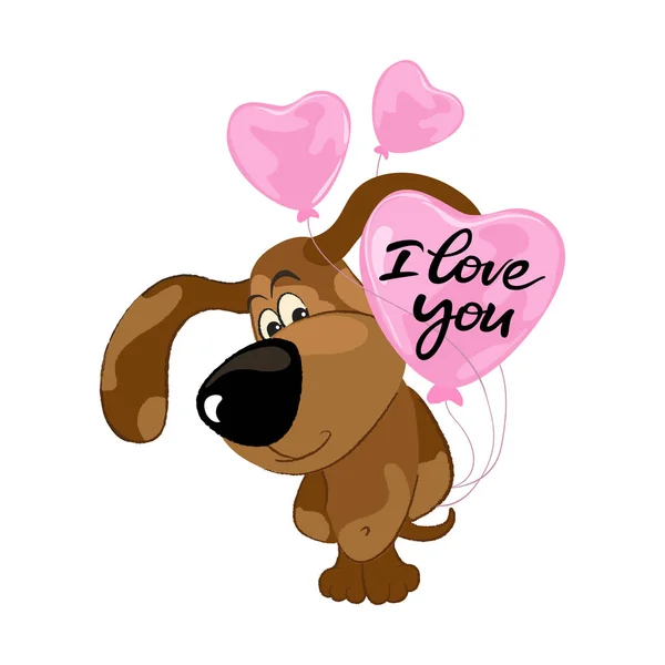 Sevimli komik köpek karakteri. Elle çizilmiş biçim.