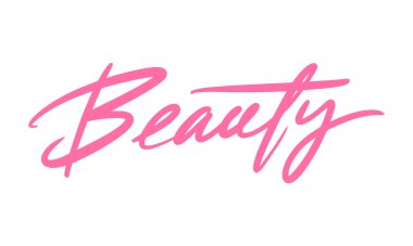 Güzellik tipografisi posteri. Vektör el yazısı harfler