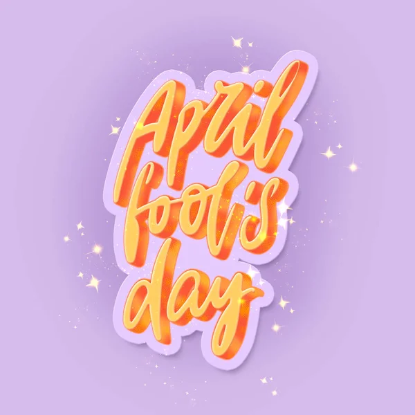 April Foolsday tebrik kartı illüstrasyonu. 1 Nisan arkaplan ve el yazması..