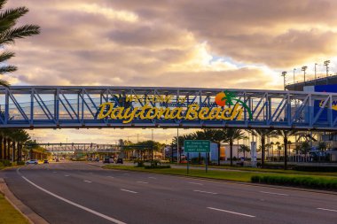 A welcome sign in Daytona Beach, Florida. clipart