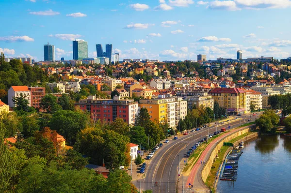Modern part of Prague viewed from the Upper Castle — Stock Photo, Image