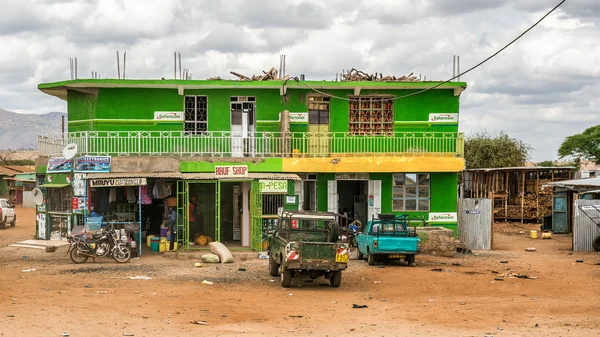 Rua comercial em Namanga, Quênia — Fotografia de Stock