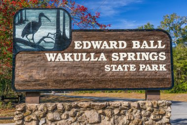 Edward topu Wakulla Springs State Park giriş işareti, Florida