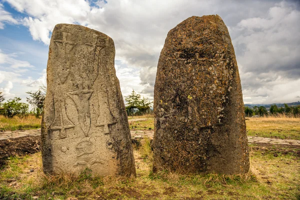 Megalitik Tiya taş sütunlar, Addis Ababa, Etiyopya — Stok fotoğraf
