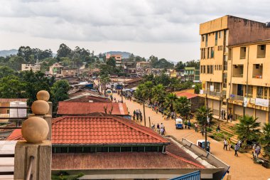 Above view of the street life in Mizan Teferi, Ethiopia