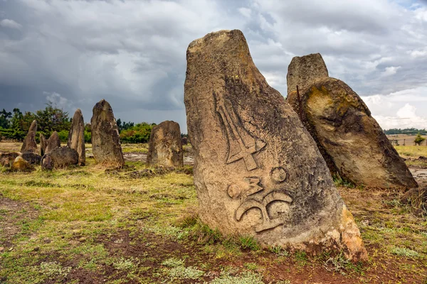 Pilastri megalitici in pietra di Tiya, Addis Abeba, Etiopia — Foto Stock