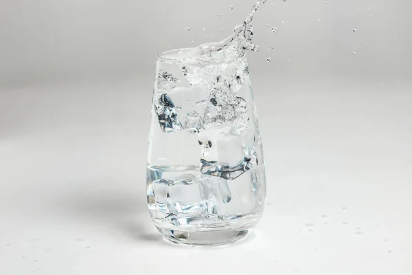 Glass Mineral Carbonated Water Ice Royalty Free Stock Images