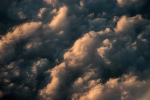 Amazing Cloudy Sky Background, Aerial View, Horizontal View