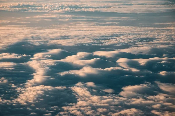 Fantastisk Molnig Himmel Bakgrund Flygfoto Horisontell — Stockfoto