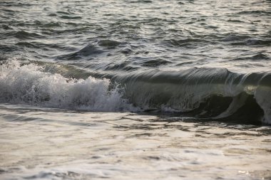 Deniz dalgası yakın çekim. Deniz köpüğü..