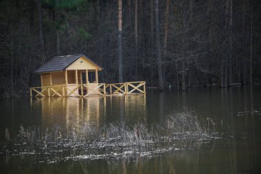 Bahar seli özel evleri sular altında bıraktı. Köyde su baskını.