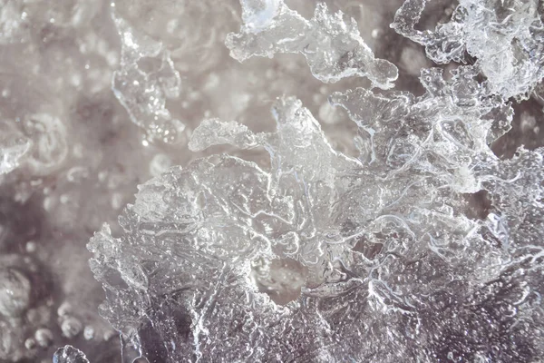 Abstract Ice Surface Stream Spring Macro — Stock Photo, Image